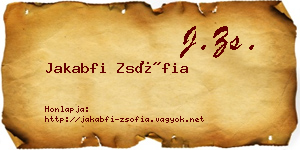 Jakabfi Zsófia névjegykártya