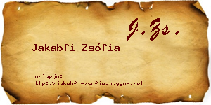 Jakabfi Zsófia névjegykártya